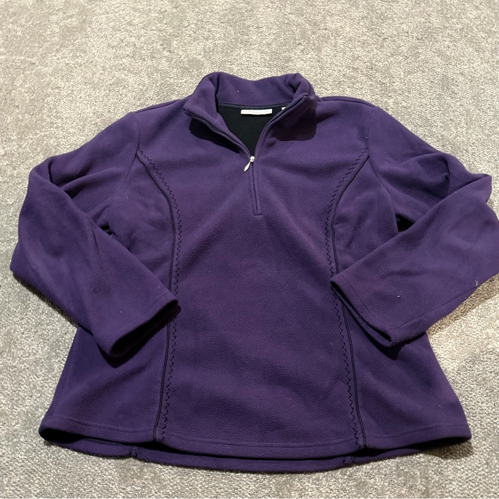 Coldwater Creek women’s quarter zip purple fleece super soft size large (14-16)